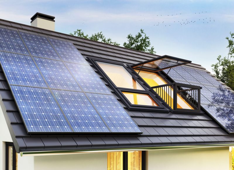 Solarmodul, Photovoltaik-Anlage, Dachmontage Module, Ziegeldach